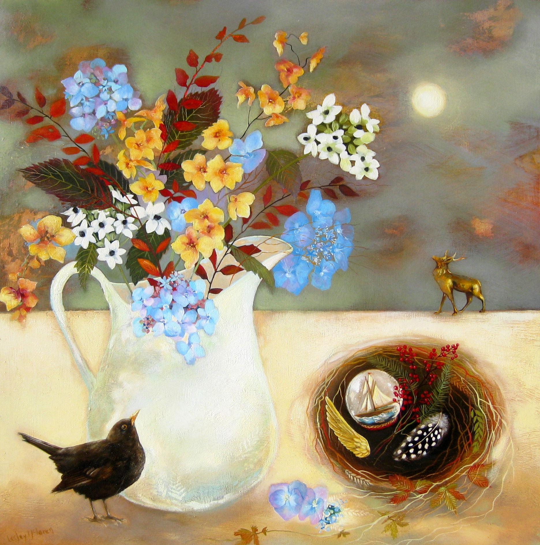 'Moonlit Blooms' by artist Lesley McLaren